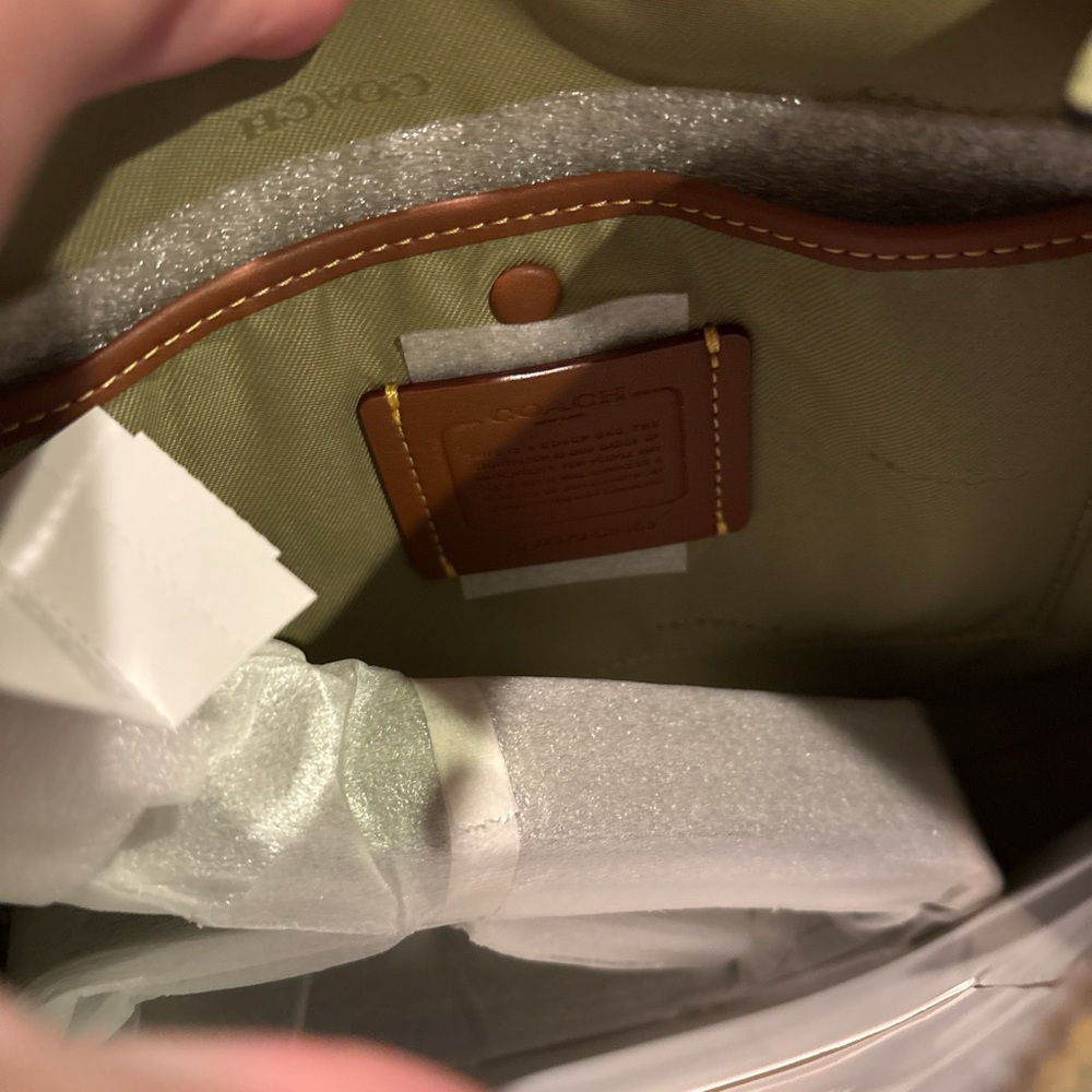 Coach Moss Green Leather Shoulder Bag - Picture 2 of 4